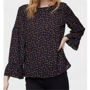 Loft Black Floral Blouse